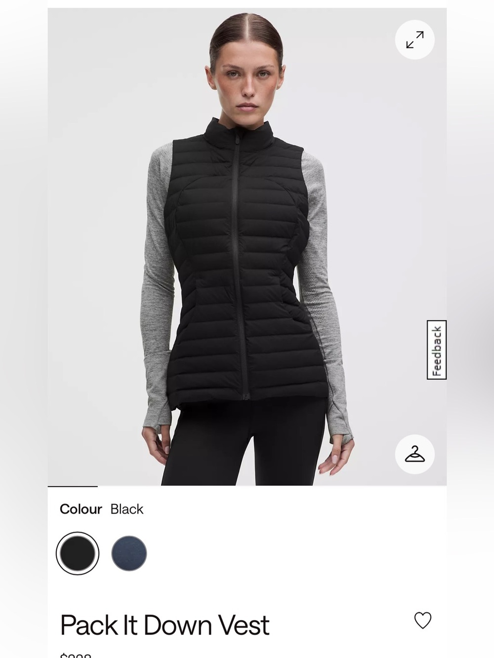 Lululemon Pack It Down Vest- Black !